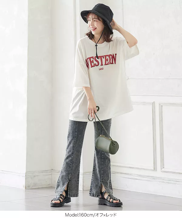 カレッジプリントビッグTシャツ [C5667]   　