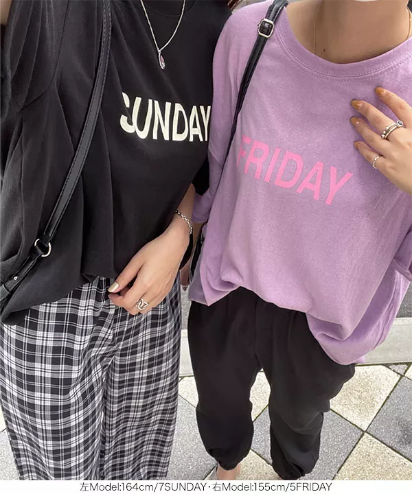 Day of the WeekロゴTシャツ [C5689] | トップス全品送料無料！9/11(金)18:00〜9/14(月)朝11:59まで