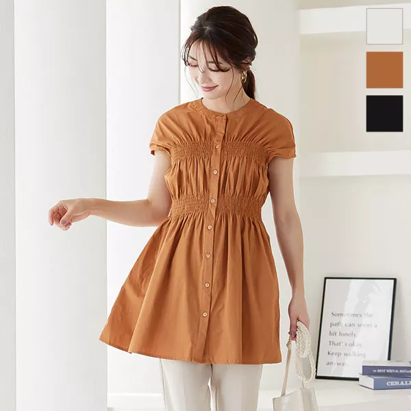 Cider◆シャーリングスリーブブラウス & マキシドレス【送料込】 XS-Lサイズあり【SETTAN/セッタン】フラワープリント/ Vネック