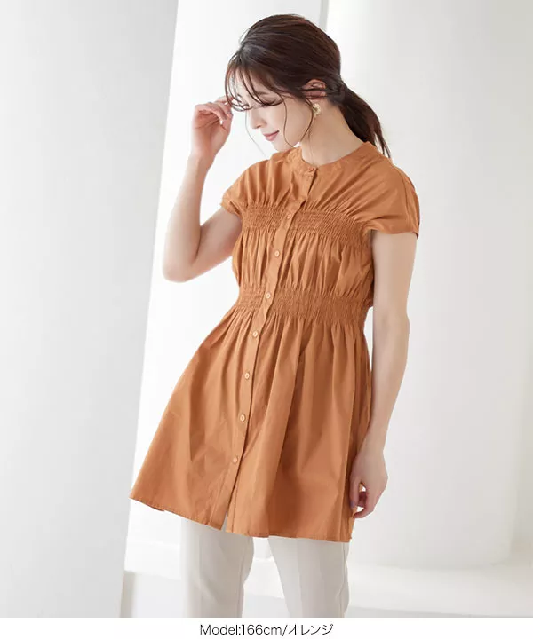 シャーリングブラウス [C5700] - レディースファッション通販 神戸