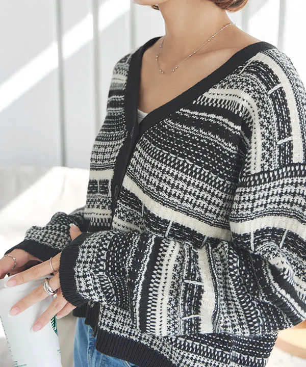 ツイード風ニットカーディガン [C5745] | トップス全品送料無料！2/20