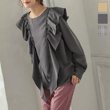 ラッフルフリルブラウス [C5749]   　