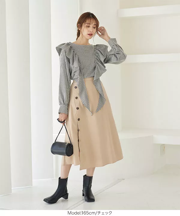 ラッフルフリルブラウス [C5749]   　