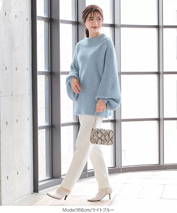 ウォッシャブルふんわりドルマンニットトップス [C5755] - レディース