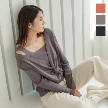 前後2WAYカシュクールニット [C5795]   　