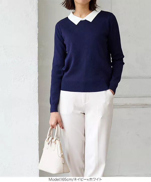 襟付きハイゲージニット [C5818] - レディースファッション通販 神戸