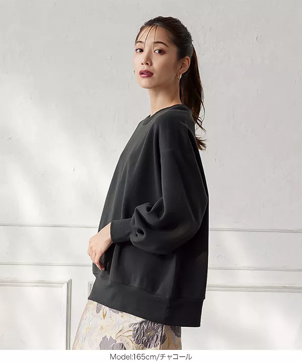 裏起毛袖ボリュームスウェットトップス [C5829] - レディース