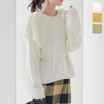 カラー付きニットトップス [C5868]   　