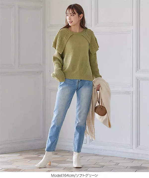 トップス rudy カラー付きニットトップス [C5868] - レディースファッション