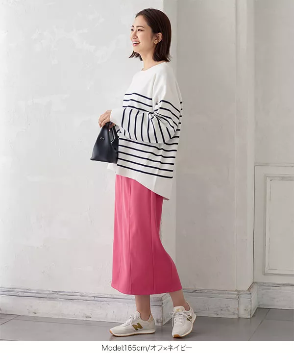 パネルボーダーゆるニット [C5892]   　 | トップス全品送料無料！9/11(金)18:00〜9/14(月)朝11:59まで