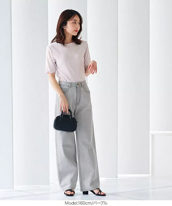 ギンガムチェックシャーリングカットプルオーバー [C5933