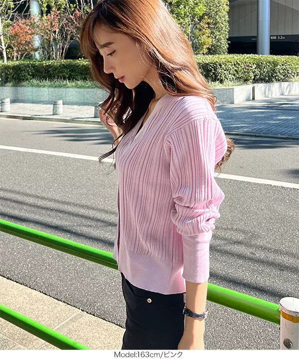 ヒロコビス／定価2.2万円 ランダムプリーツリブニットロングカーディガンホワイト HIROKO BIS / ヒロコビス （レディース） カーディガン・ボレロ