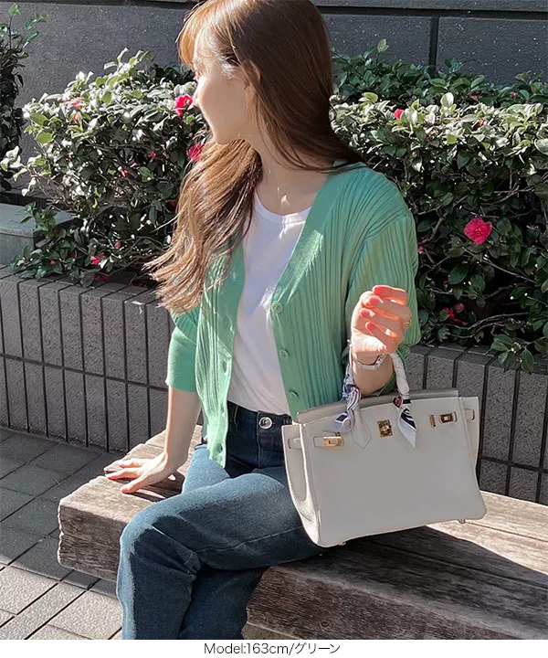 ［ 岡部あゆみさんコラボ ］ランダムリブニットカーディガン [C5935]   　