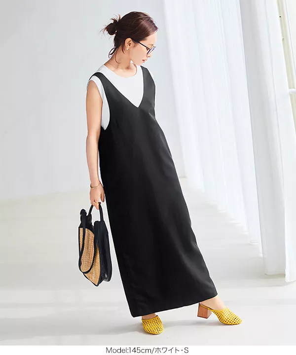 [ 田中亜希子さんコラボ ]［選べる2size］シルケットノースリーブトップス [C5971]   　