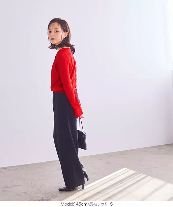 田中亜希子さんコラボ ]3Wayパールボタンニットカーディガン [C5973