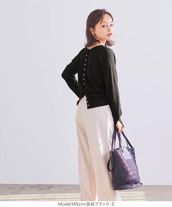 [ 田中亜希子さんコラボ ]3Wayパールボタンニットカーディガン [C5973]   　