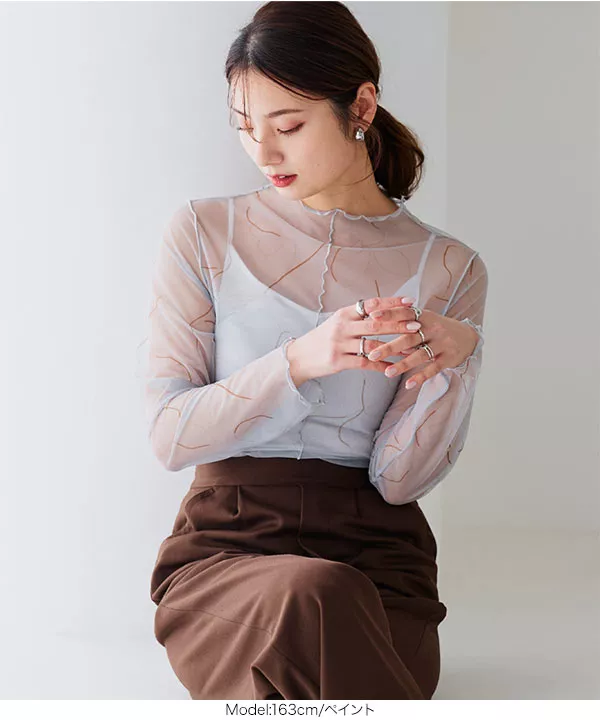 チュールシアートップス [C5983]   　 | トップス全品送料無料！9/11(金)18:00〜9/14(月)朝11:59まで
