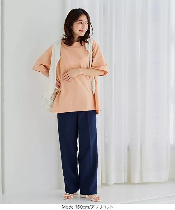 ボートネックビッグシルエットTシャツ [C6023]   　