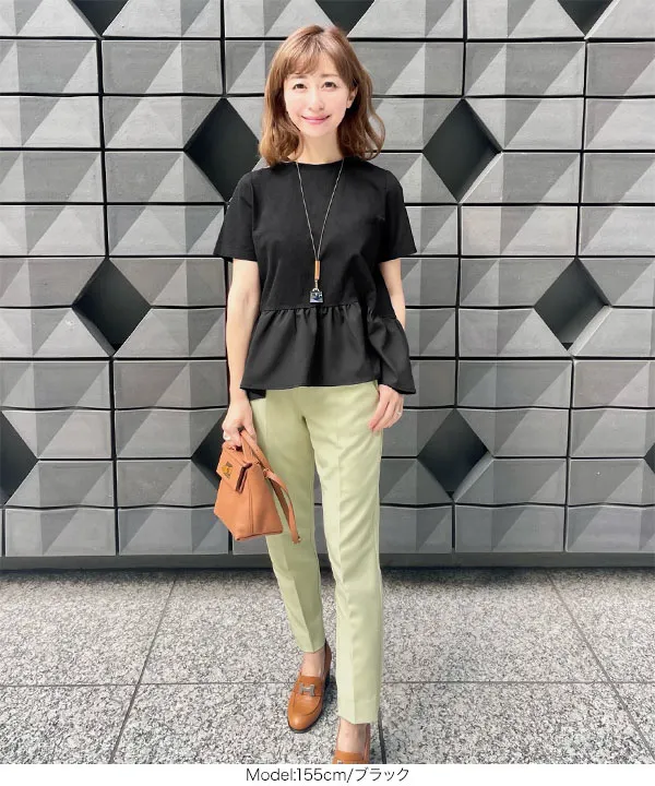 [ 水野佐彩さんコラボ ]ペプラムフレアドッキングTシャツ [C6035]