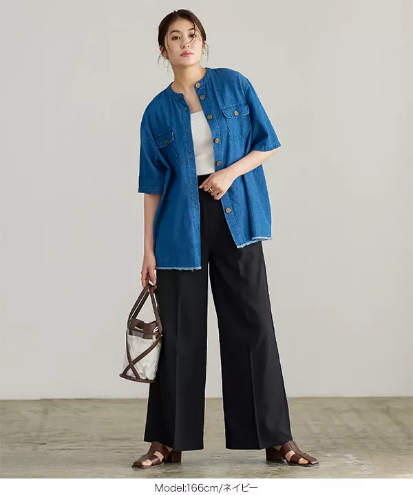 裾フリンジデニムシャツ [C6105] | トップス全品送料無料！2/20(金)18