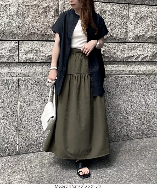 [ プチレタス ]フレンチスリーブロングシャツ [C6106]   　