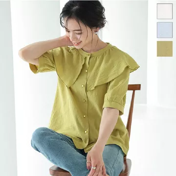 フリル襟付きブラウス [C6114]   　