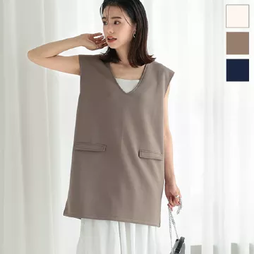 バックスリットVネックベスト [C6130]   　