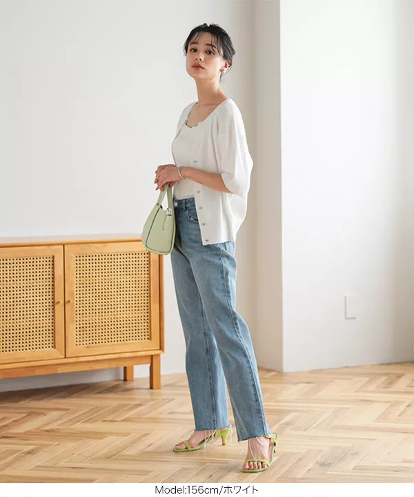 キーネックリブニットカーディガン [C6139] | SUMMER SALE 