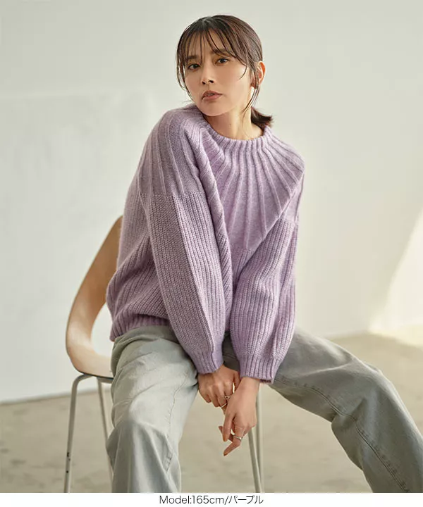 求心編みデザインニットトップス [C6145] - レディースファッション