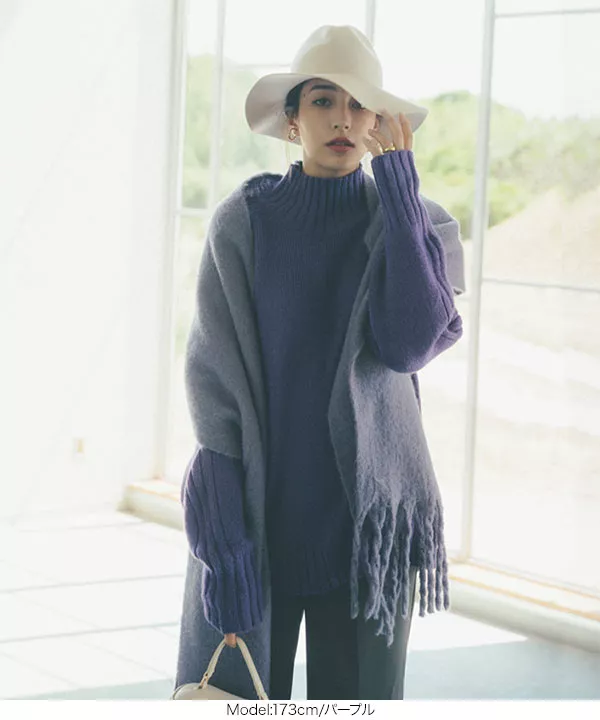 袖リブハイネックニットトップス [C6204] | トップス全品送料無料！2