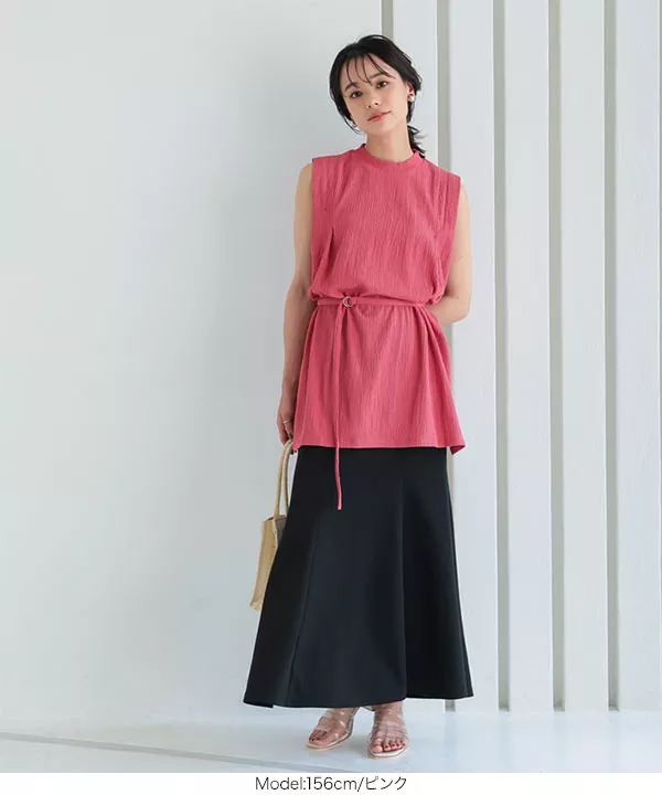 ベルト付き楊柳チュニック [C6226] - レディースファッション通販 神戸