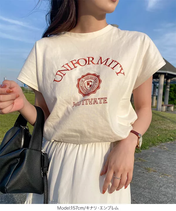 選べるデザイン フレンチ刺繍Tシャツ [C6227]   　