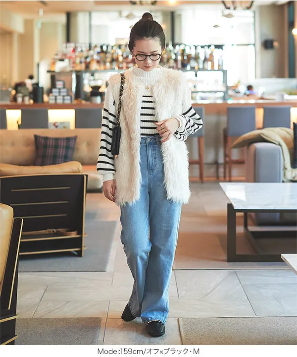 ボリュームスリーブモックネックリブニット [C6256] - レディース