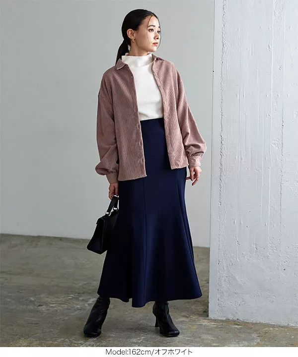 モックネックストレッチニットトップス [C6259] - レディース