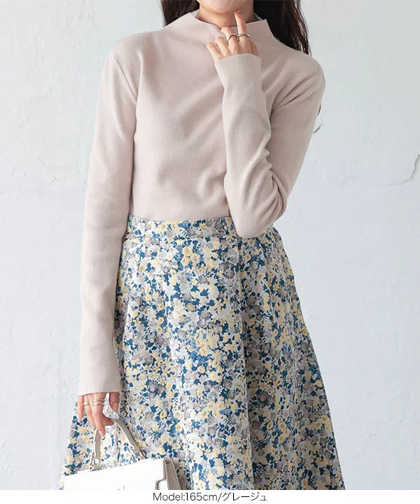 モックネックストレッチニットトップス [C6259] - レディース