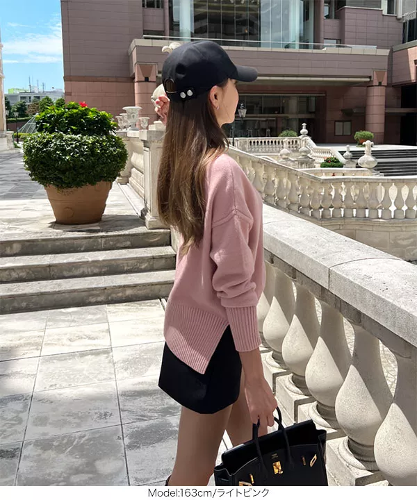 ［ 岡部あゆみさんコラボ ］クルーネックニットトップス [C6273]