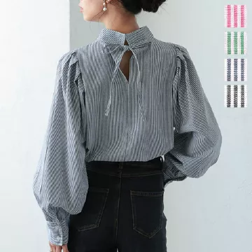 PATOU ブラック ボリュームスリーブ トップスリボン PATOU ブラック ボリュームスリーブ トップスリボン