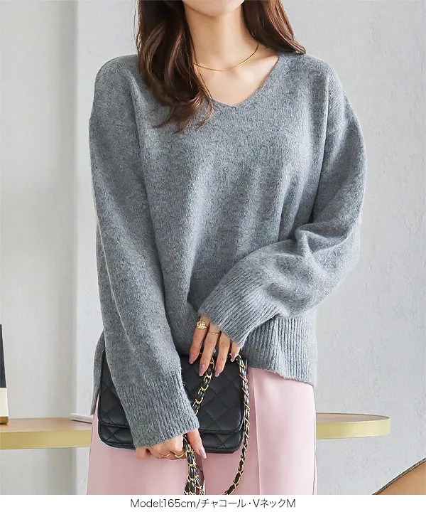 トップス stone V-neckknit archive insideout 田中亜希子さんコラボ ] UVカットスクエアネック五分袖ニットトップス