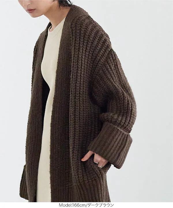 ボリュームビッグニットガウンコーディガン [C6307] - レディース