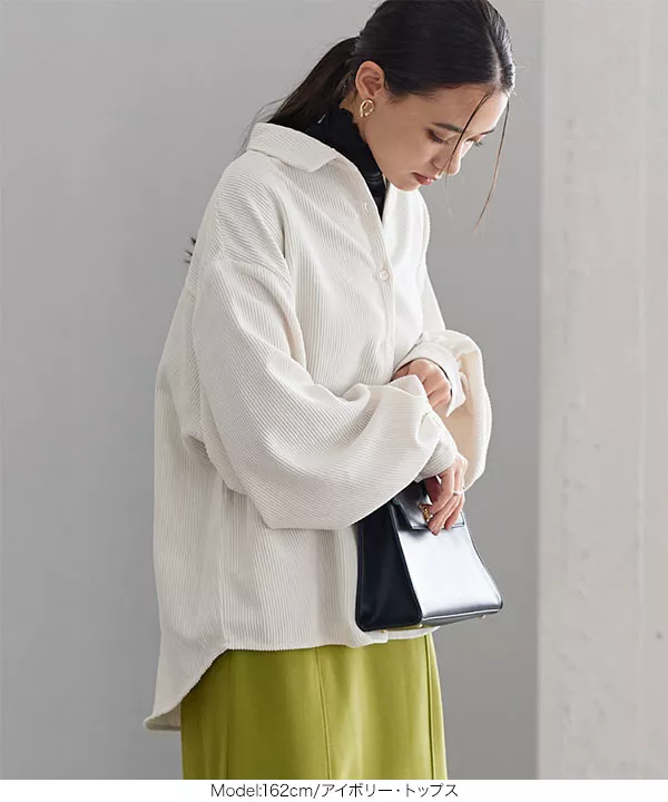 HERMES ベージュ コーデュロイシャツ コーデュロイ リラックスワイドヨークシャツ＜ベージュ＞(XS
