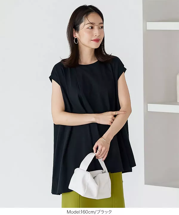 アシンメトリーラップノースリーブTシャツ [C6312]   　