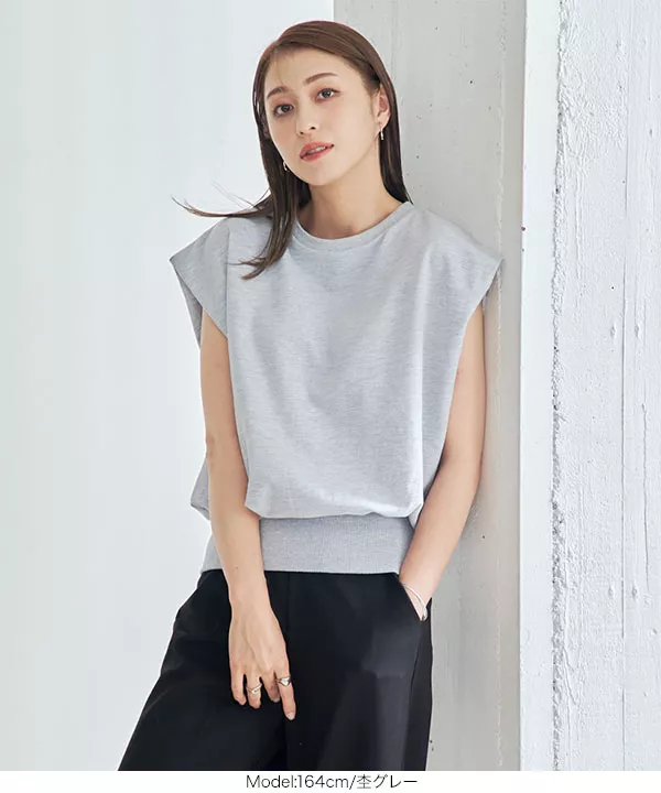 フレンチスリーブスウエットトップス [C6332]   　 | トップス全品送料無料！9/11(金)18:00〜9/14(月)朝11:59まで