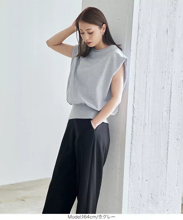 フレンチスリーブスウエットトップス [C6332]   　 | トップス全品送料無料！9/11(金)18:00〜9/14(月)朝11:59まで