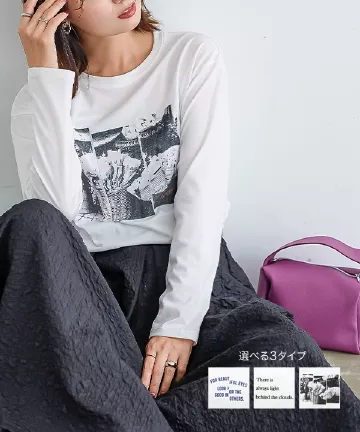 選べるプリント長袖Tシャツ [C6342] - レディースファッション通販