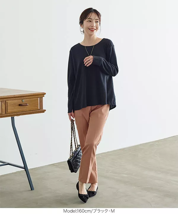 ドデカ　レディース　BLK M Linda Mock Neck Long Sleeve | Black– Three Dots