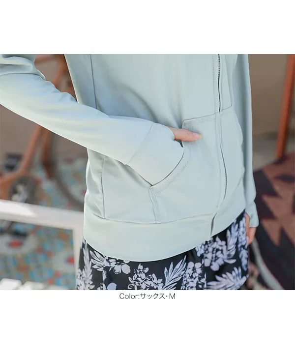 M・L・LLサイズUVカットフェイスカバーラッシュガードパーカー [C6386