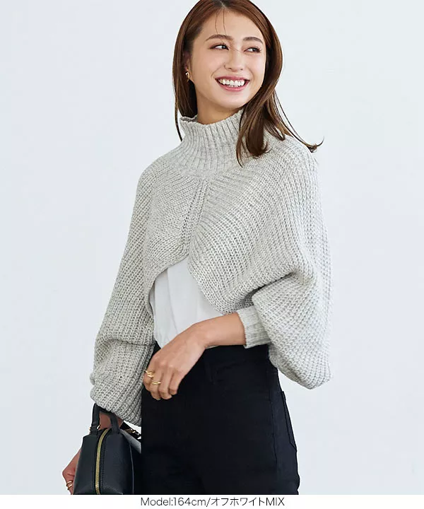   Jeans クロップドニット ハイネッククロップドニットトップス [C6423] - レディース