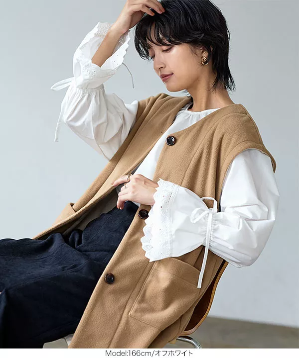 トップス KOMARI 袖口レースブラウス [C6431] - レディースファッション通販 神戸レタス