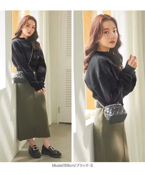 水越みさとさんコラボ ]キーネック裏起毛トップス [C6517