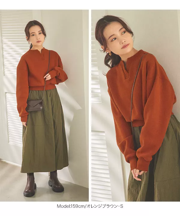 水越みさとさんコラボ ]キーネック裏起毛トップス [C6517] | トップス